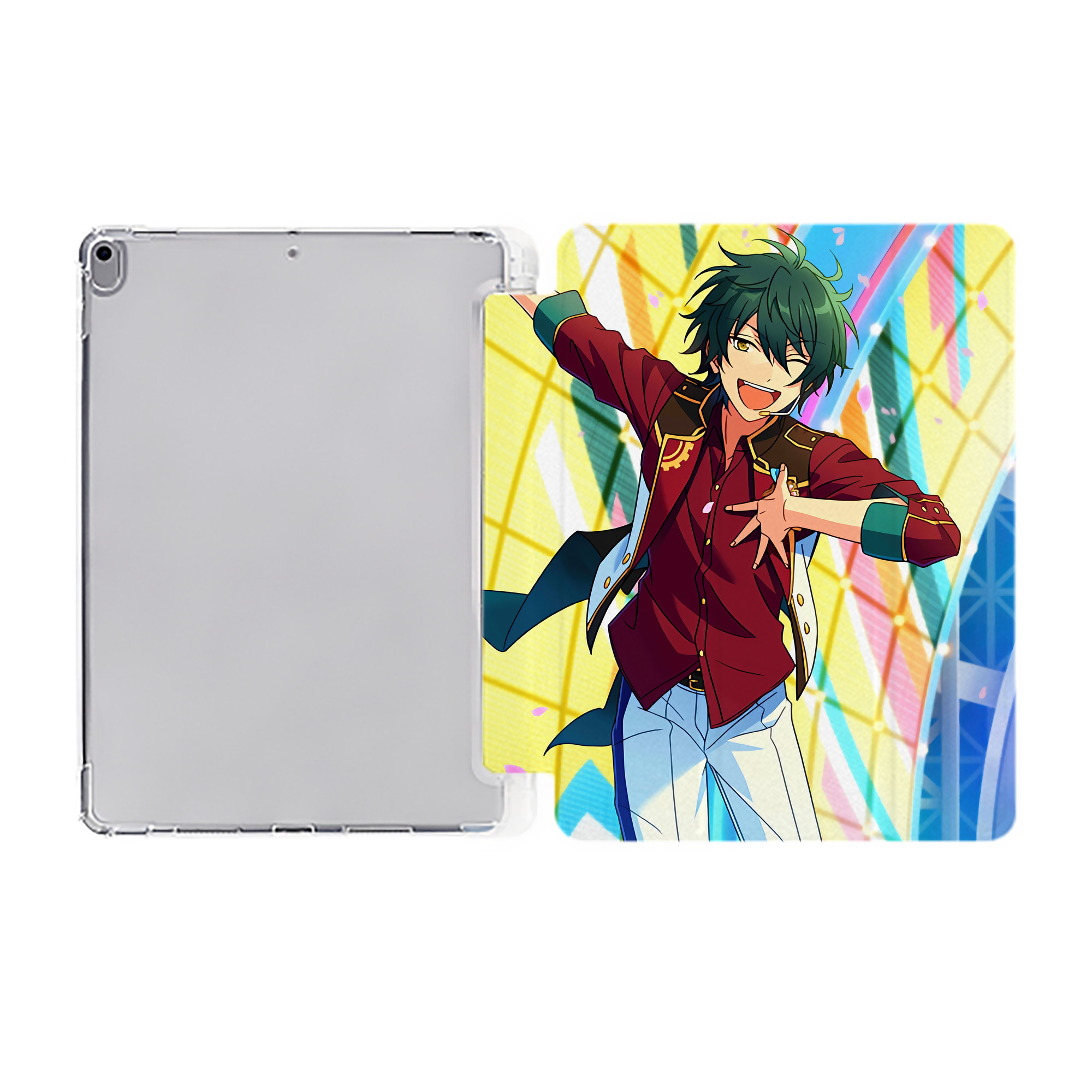 （画像用） あんさんぶるスターズ! Ensemble Stars IPad ケース ペン収納付き 三つ折りスタンド PUレザー×シリコン 対応機種9.5/10.5/10.9インチ